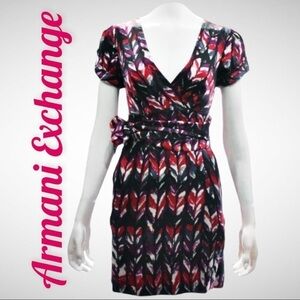 ARMANI‎ EXCHANGE 100% Silk Floral Wrap Dress, Size 0